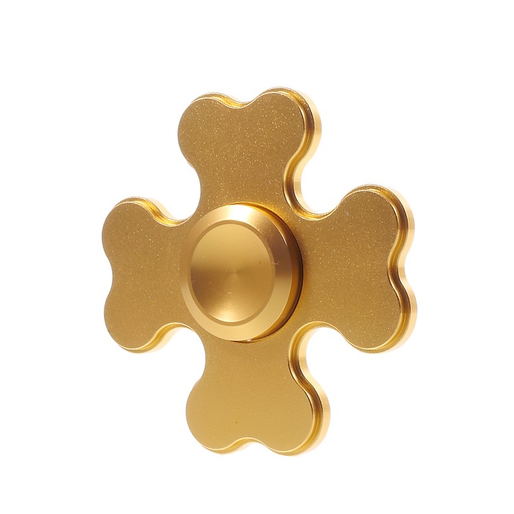 Snowflake Pattern Spinner Fidget Finger Toy Relieve Anxiety - Gold-4