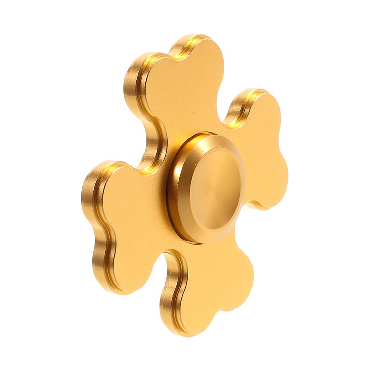 Snowflake Pattern Spinner Fidget Finger Toy Relieve Anxiety - Gold-5