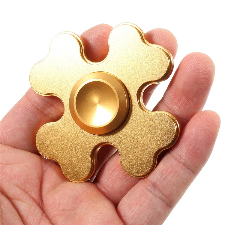 Snowflake Pattern Spinner Fidget Finger Toy Relieve Anxiety - Gold-6