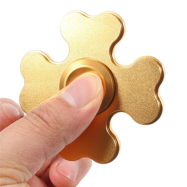 Snowflake Pattern Spinner Fidget Finger Toy Relieve Anxiety - Gold-7