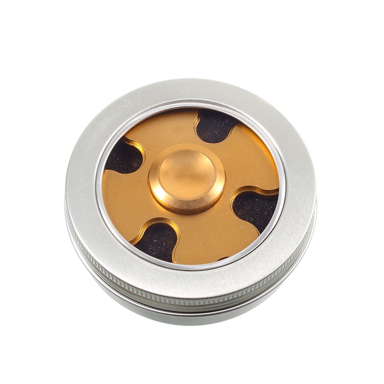Snowflake Pattern Spinner Fidget Finger Toy Relieve Anxiety - Gold-8