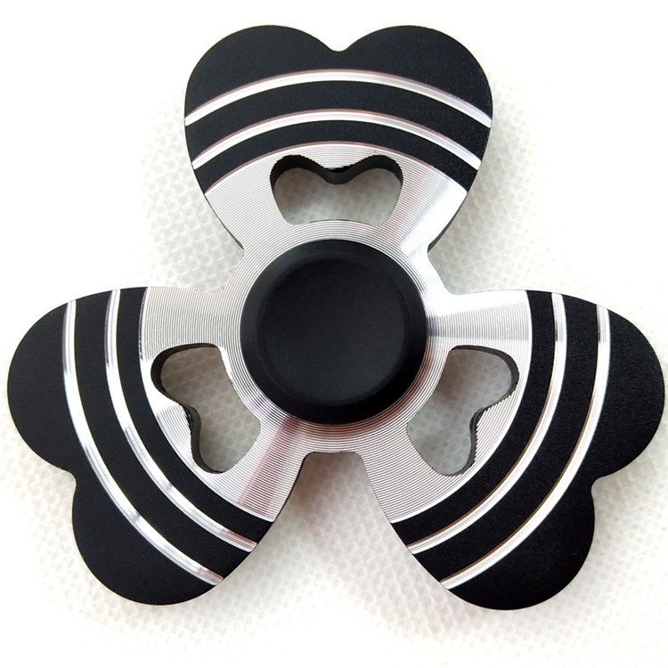 Heart Shape Aluminum Alloy EDC Triangle Spinner Fidget Spinner Hand Finger Toy - Black-1