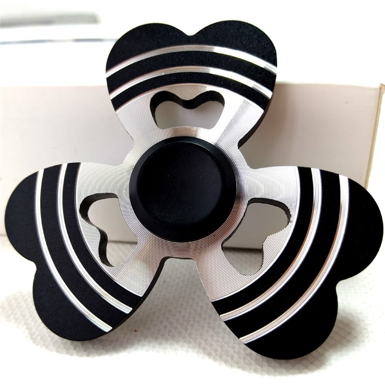Heart Shape Aluminum Alloy EDC Triangle Spinner Fidget Spinner Hand Finger Toy - Black-3