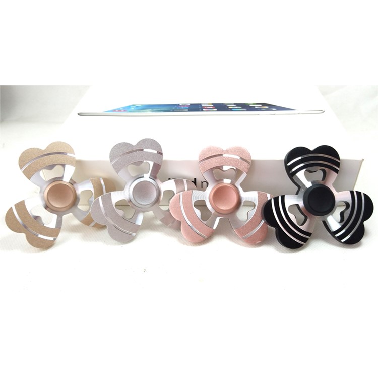 Heart Shape Aluminum Alloy EDC Triangle Spinner Fidget Spinner Hand Finger Toy - Black-4