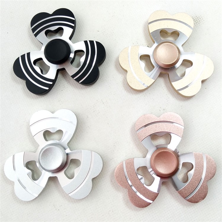 Heart Shape Aluminum Alloy EDC Triangle Spinner Fidget Spinner Hand Finger Toy - Black-5