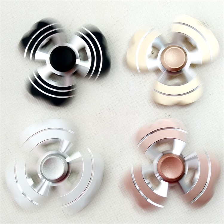 Heart Shape Aluminum Alloy EDC Triangle Spinner Fidget Spinner Hand Finger Toy - Black-6