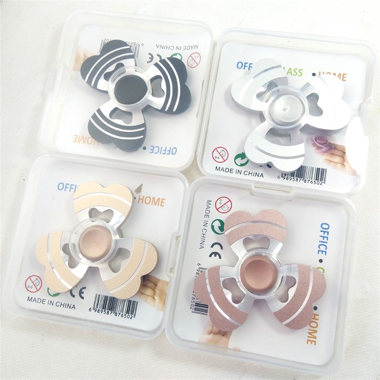 Heart Shape Aluminum Alloy EDC Triangle Spinner Fidget Spinner Hand Finger Toy - Black-7