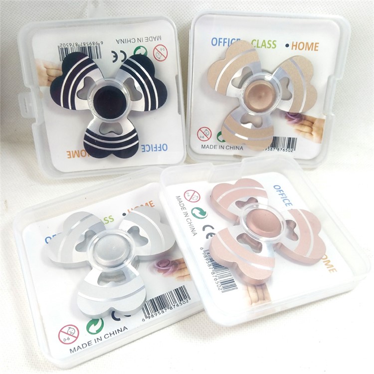 Heart Shape Aluminum Alloy EDC Triangle Spinner Fidget Spinner Hand Finger Toy - Black-8