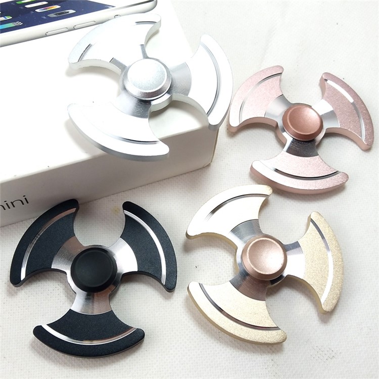 Axe Shape Aluminum Alloy EDC Triangle Spinner Fidget Spinner Hand Finger Toy - Black-7