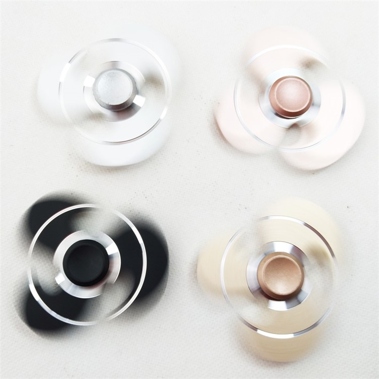 Hot Wheels Shape Aluminum Alloy Tri-Spinner Fidget Spinner Hand Finger Toy - Black-8