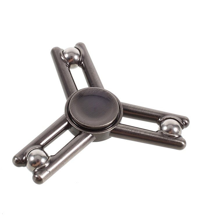 3 Balls Tri-spinner Electroplated Fidget Spinner Plastic Hand Toy for Kids and Adults (CE) - Tarnish-1