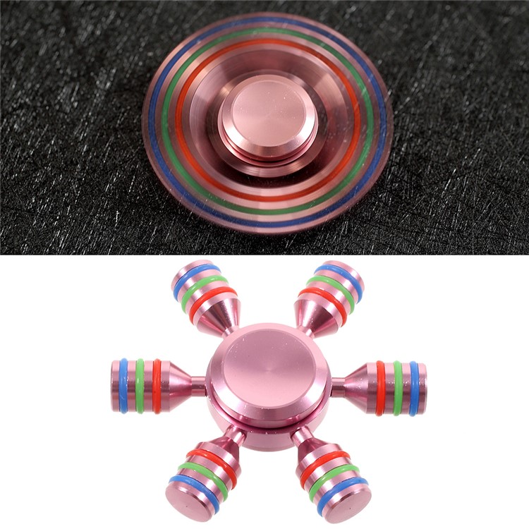 Aluminum Alloy Hexagon Fingertip Gyroscope Hand Spinner Fidget Stress Relief - Rose Gold-1