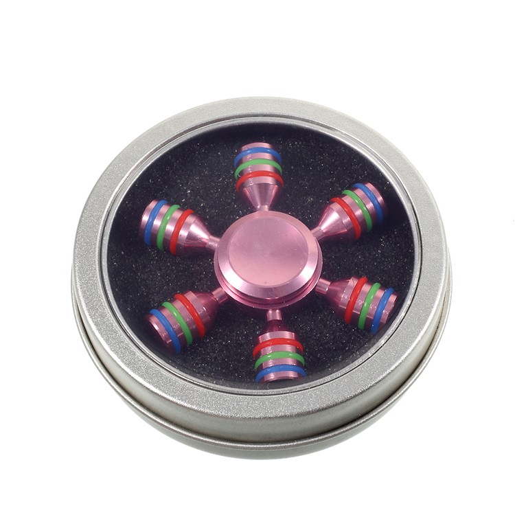 Aluminum Alloy Hexagon Fingertip Gyroscope Hand Spinner Fidget Stress Relief - Rose Gold-10