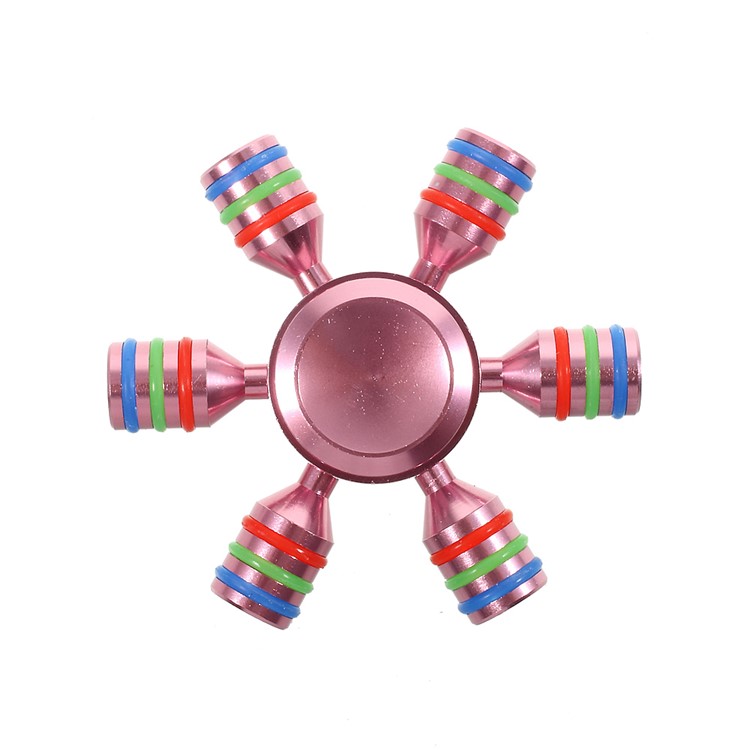 Aluminum Alloy Hexagon Fingertip Gyroscope Hand Spinner Fidget Stress Relief - Rose Gold-3