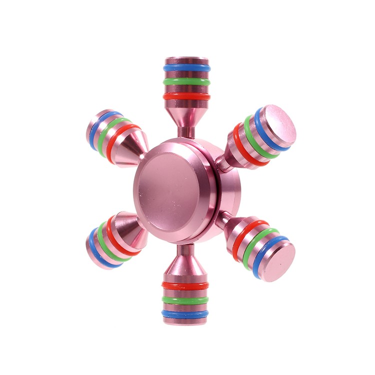 Aluminum Alloy Hexagon Fingertip Gyroscope Hand Spinner Fidget Stress Relief - Rose Gold-4