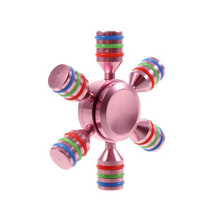 Aluminum Alloy Hexagon Fingertip Gyroscope Hand Spinner Fidget Stress Relief - Rose Gold-5