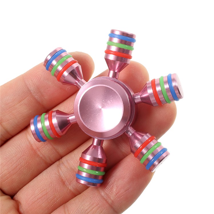 Aluminum Alloy Hexagon Fingertip Gyroscope Hand Spinner Fidget Stress Relief - Rose Gold-7