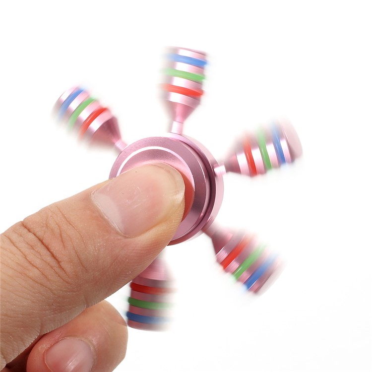 Aluminum Alloy Hexagon Fingertip Gyroscope Hand Spinner Fidget Stress Relief - Rose Gold-9