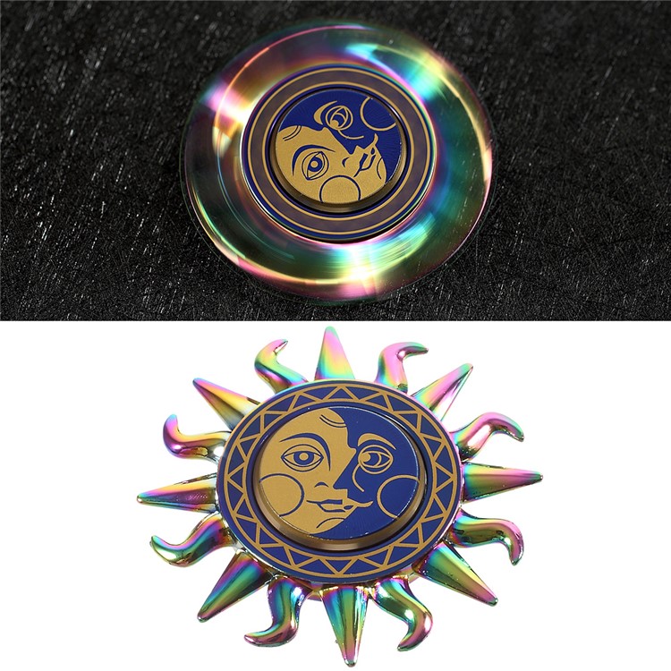 Sun God Design Round Fidget Spinner Fingertip Focus Gyro for Kids and Adults - Multi-color-1