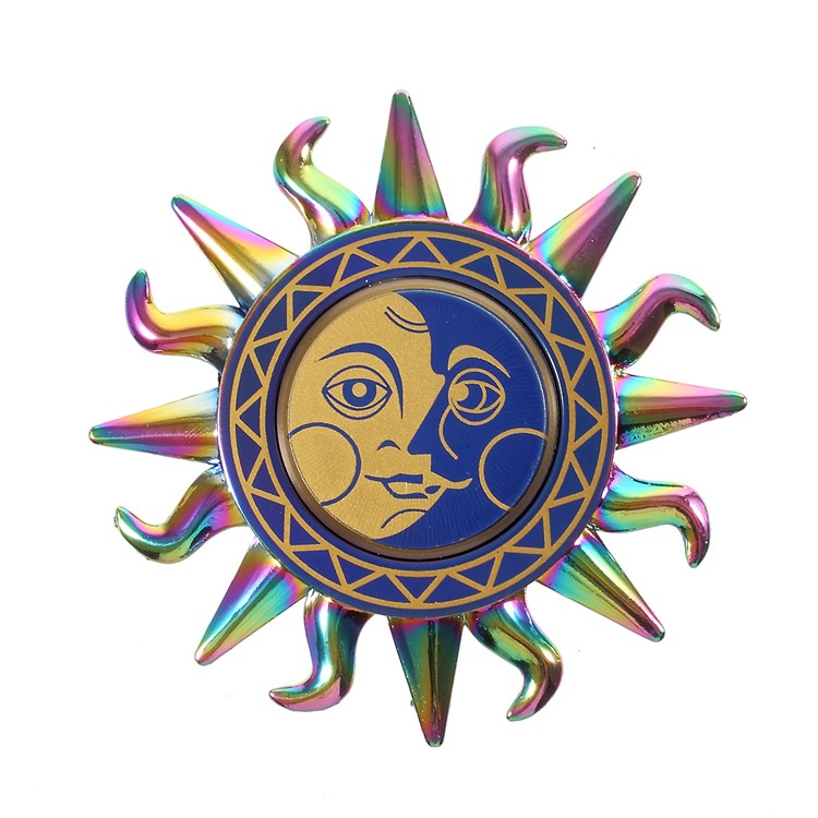 Sun God Design Round Fidget Spinner Fingertip Focus Gyro for Kids and Adults - Multi-color-3