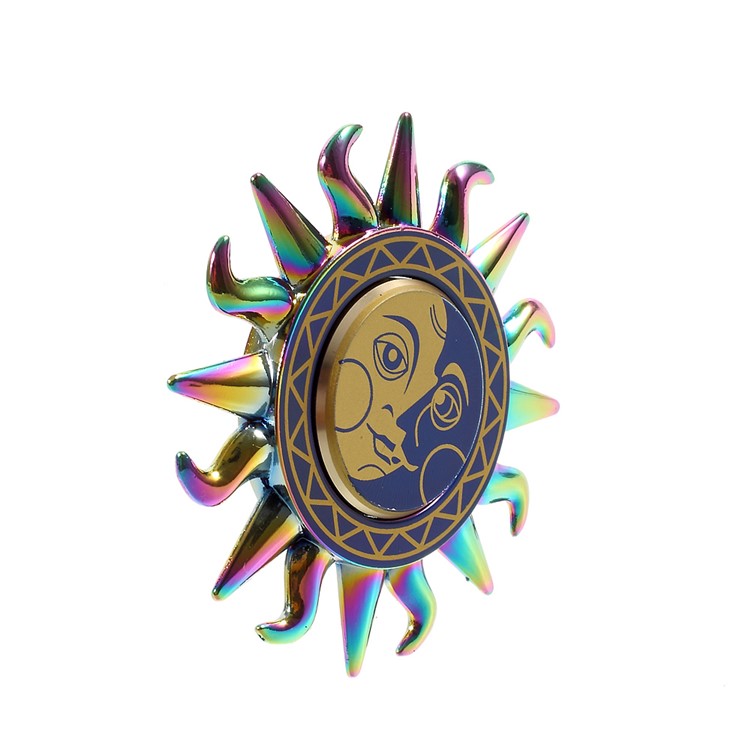 Sun God Design Round Fidget Spinner Fingertip Focus Gyro for Kids and Adults - Multi-color-5