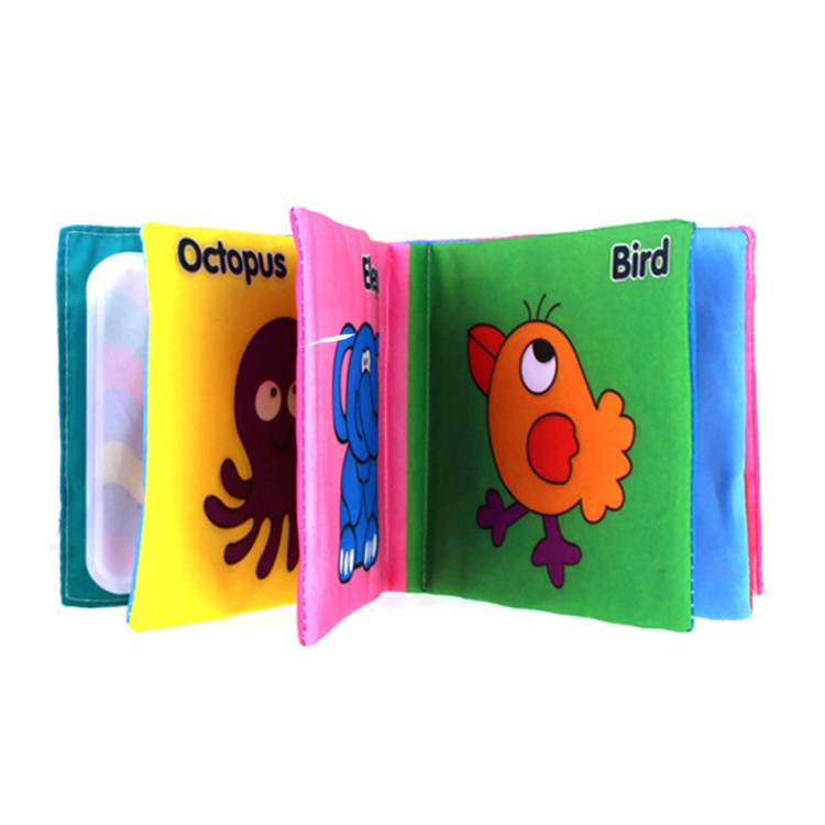 Early Learning Book Toddler Educational Fabric Book Soft Cloth Book for Learning Animals-3