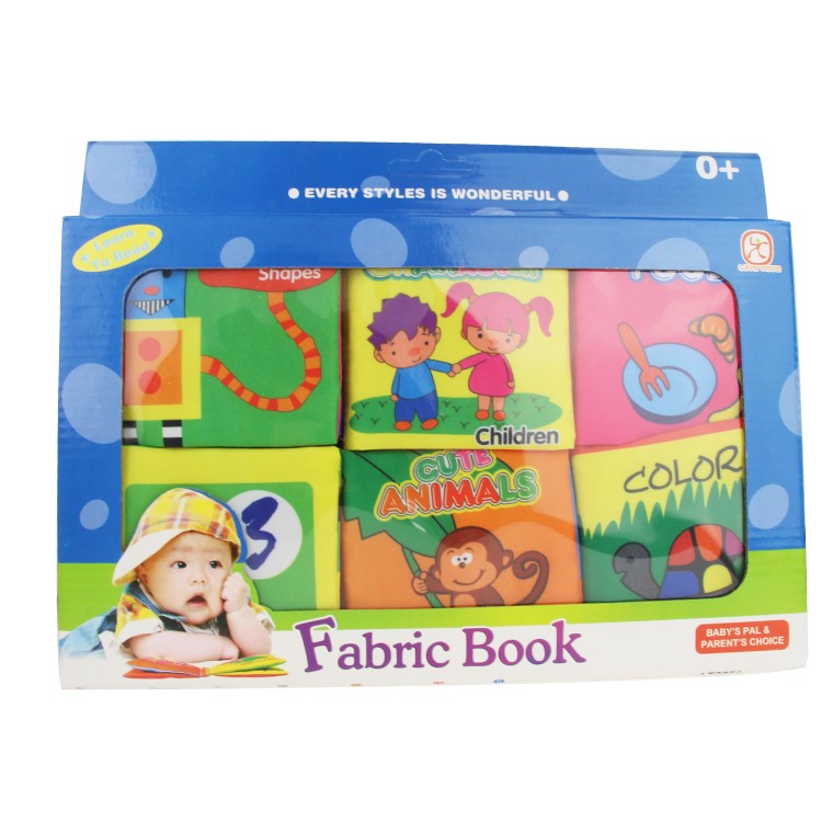 COOLPLAY 6 Pieces Baby's First Tear-resistant Fabric Book Soft Cloth Book Set Educational Toy-9
