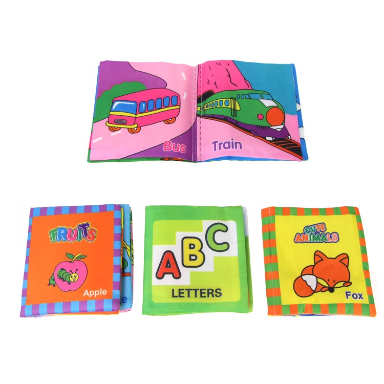 COOLPLAY 4 Pieces Baby's First Fabric Book Soft Cloth Book Tear-resistant Educational Toy-1