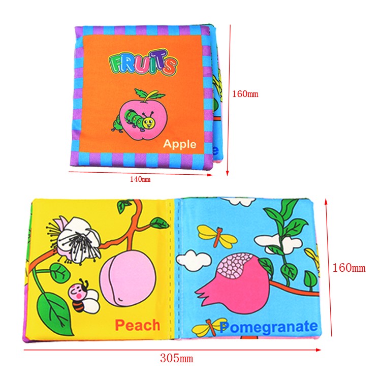 COOLPLAY 4 Pieces Baby's First Fabric Book Soft Cloth Book Tear-resistant Educational Toy-10