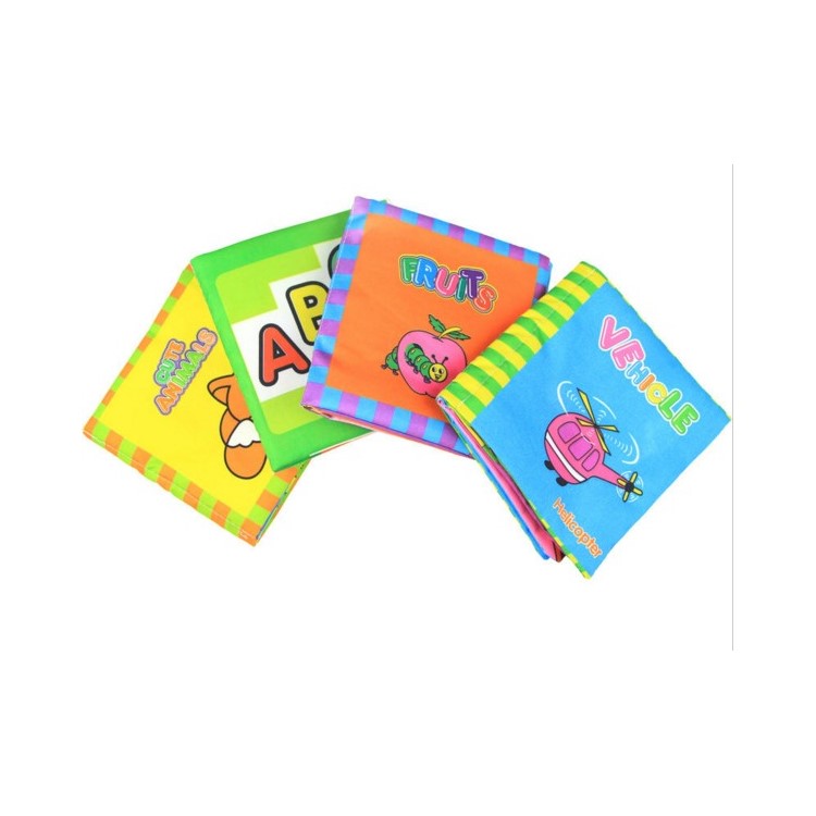 COOLPLAY 4 Pieces Baby's First Fabric Book Soft Cloth Book Tear-resistant Educational Toy-11