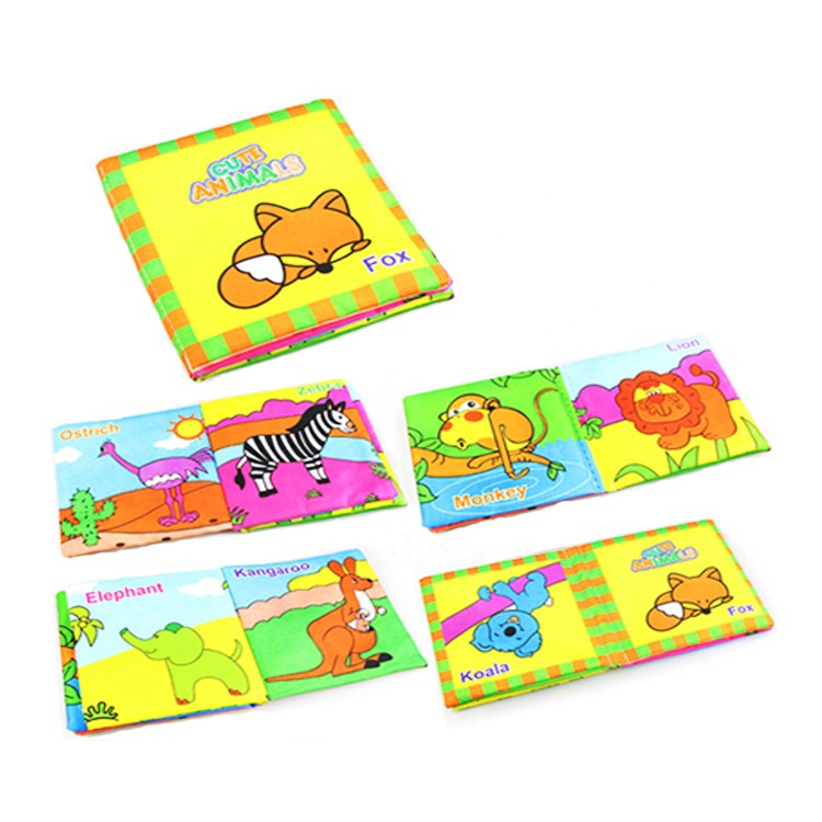 COOLPLAY 4 Pieces Baby's First Fabric Book Soft Cloth Book Tear-resistant Educational Toy-12