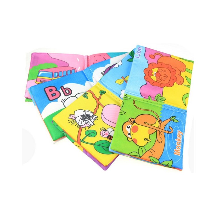 COOLPLAY 4 Pieces Baby's First Fabric Book Soft Cloth Book Tear-resistant Educational Toy-13