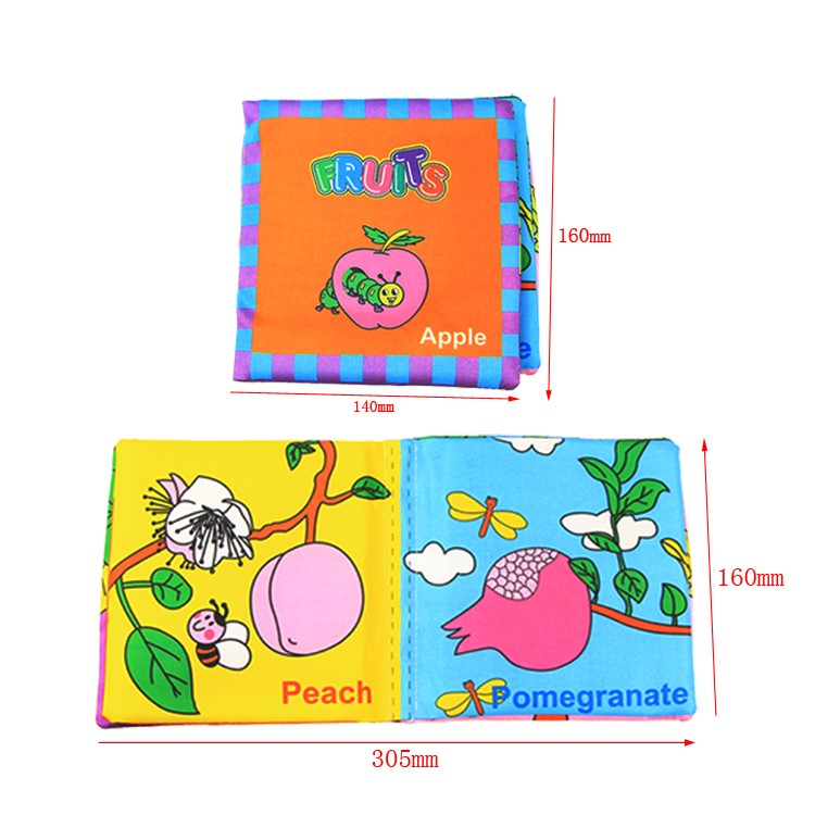 COOLPLAY 4 Pieces Baby's First Fabric Book Soft Cloth Book Tear-resistant Educational Toy-15