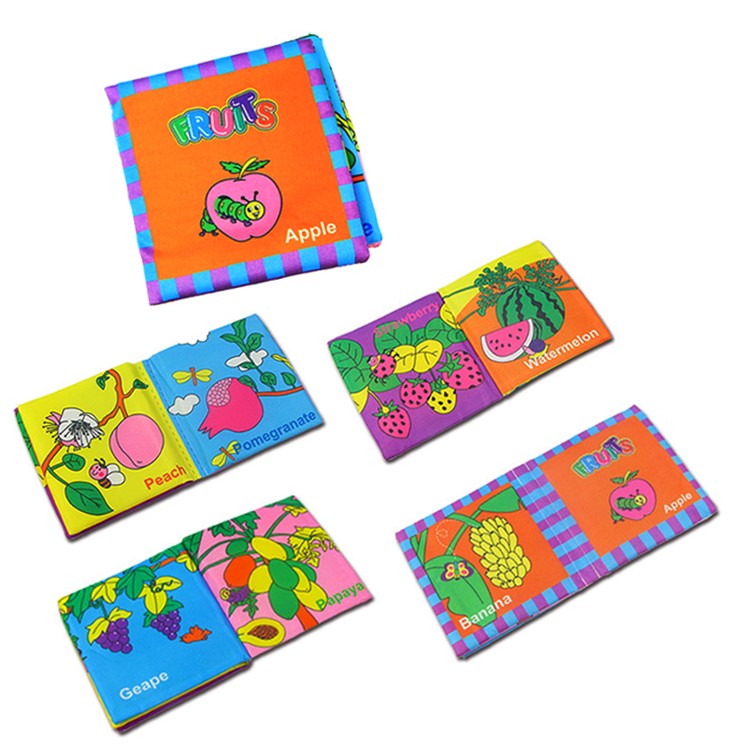 COOLPLAY 4 Pieces Baby's First Fabric Book Soft Cloth Book Tear-resistant Educational Toy-3