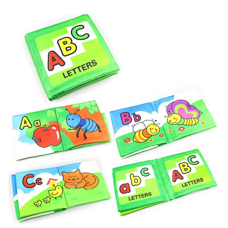 COOLPLAY 4 Pieces Baby's First Fabric Book Soft Cloth Book Tear-resistant Educational Toy-4