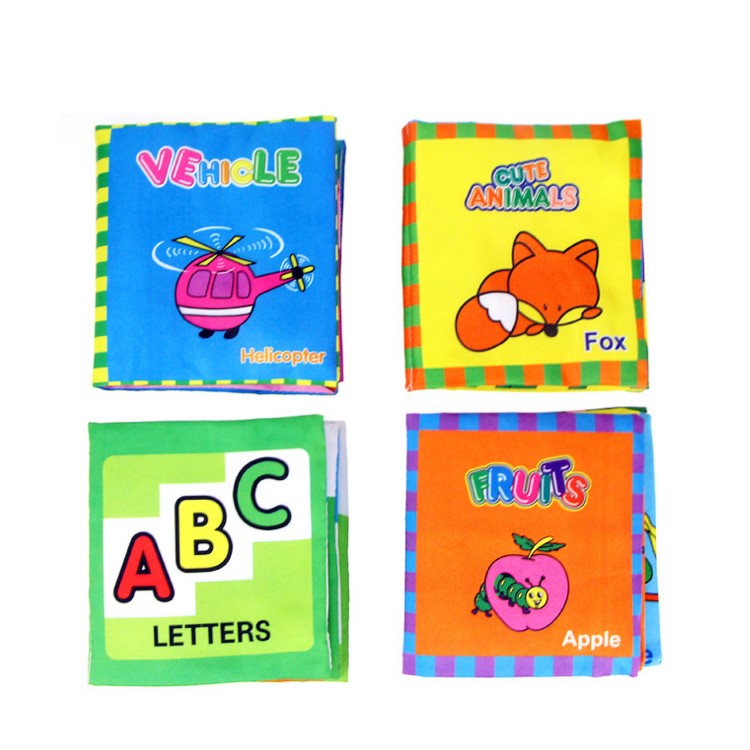 COOLPLAY 4 Pieces Baby's First Fabric Book Soft Cloth Book Tear-resistant Educational Toy-5