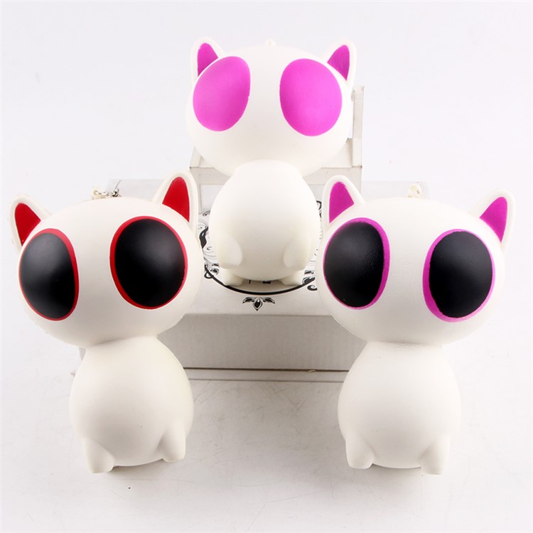 Big Eye Cat Shaped PU Stress Relief Squishy Toy Hand Fidget Squeeze Pinch Toy-1