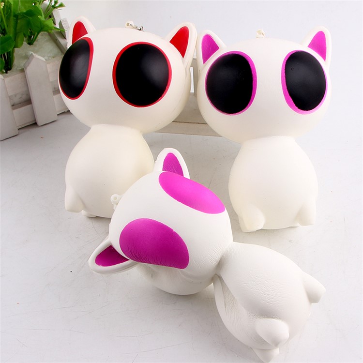 Big Eye Cat Shaped PU Stress Relief Squishy Toy Hand Fidget Squeeze Pinch Toy-4