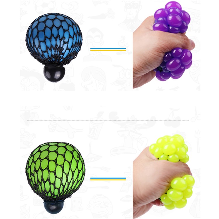 Stress Relief Squeezing Soft Rubber Vent Grape Ball Hand Toy - Red-2