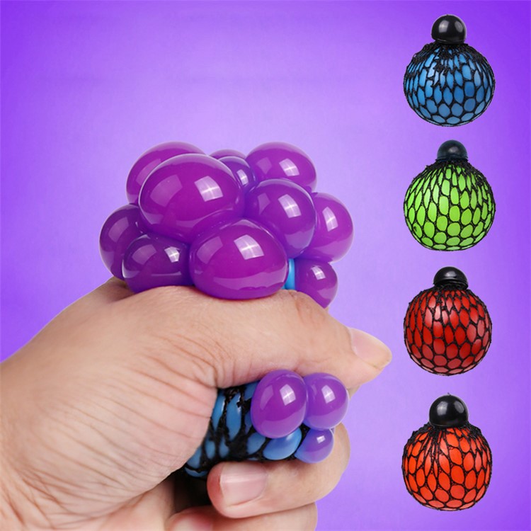 Stress Relief Squeezing Soft Rubber Vent Grape Ball Hand Toy - Red-9
