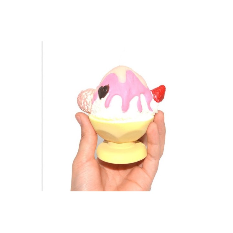 PU Stress Relief Strawberry Ice Cream Reduced Pressure Squishy Toy - Pink-1