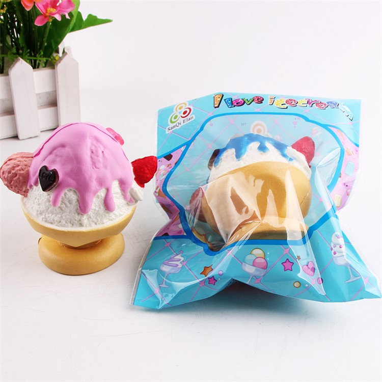 PU Stress Relief Strawberry Ice Cream Reduced Pressure Squishy Toy - Pink-4