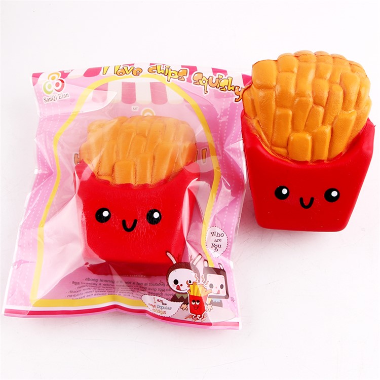 Elastic PU Stress Relief French Fries Reduced Pressure Squishy Toy - Red-7