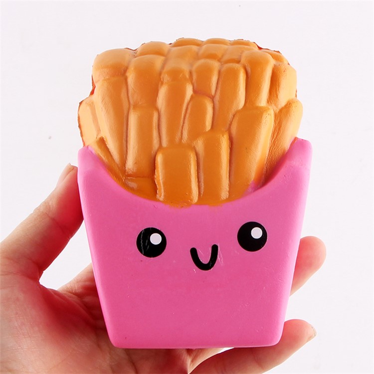 French Fries Elastic PU Stress Relief Reduced Pressure Squishy Toy - Pink-1