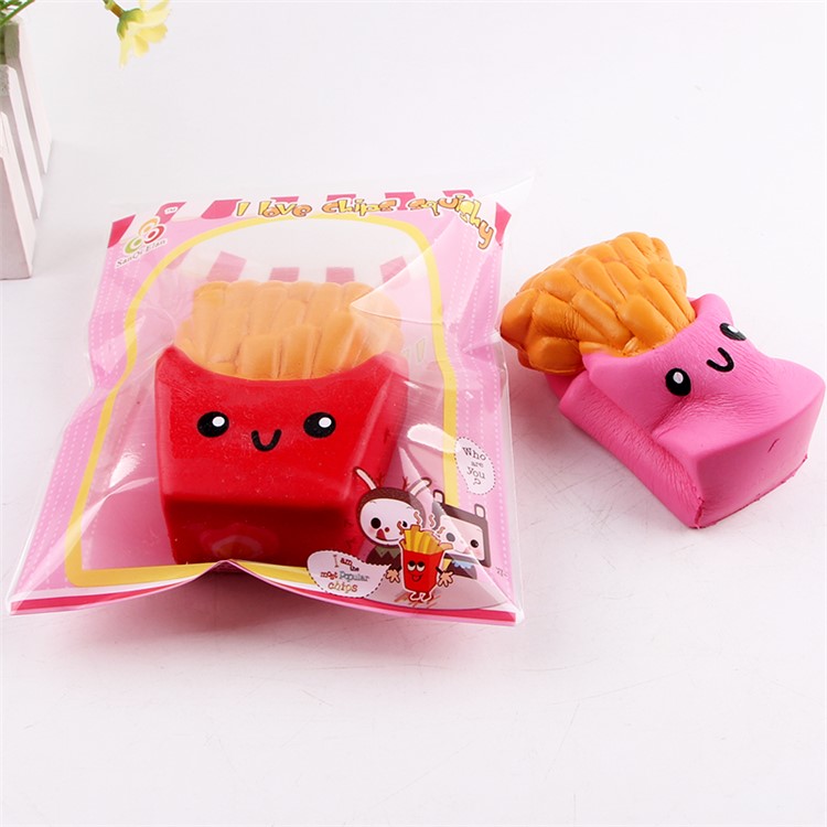 French Fries Elastic PU Stress Relief Reduced Pressure Squishy Toy - Pink-4