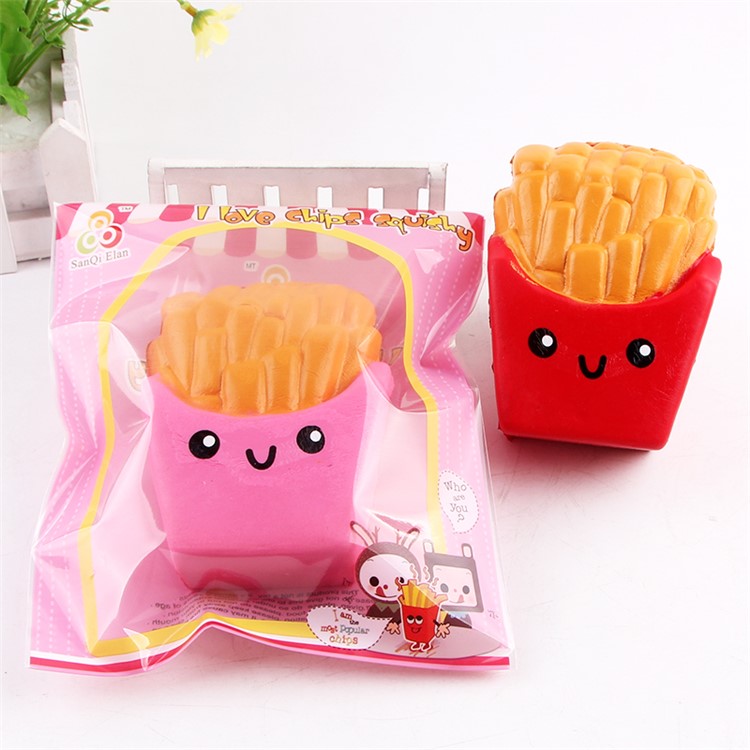 French Fries Elastic PU Stress Relief Reduced Pressure Squishy Toy - Pink-5
