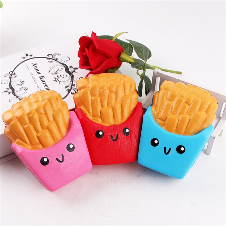 French Fries Elastic PU Stress Relief Reduced Pressure Squishy Toy - Pink-6