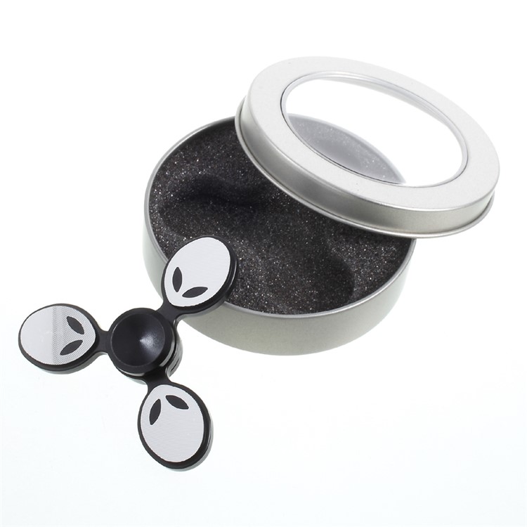 Ghost Pattern Tri-spinner Fidget Spinner Fingertip Focus Gyro for Kids and Adults - Black-11