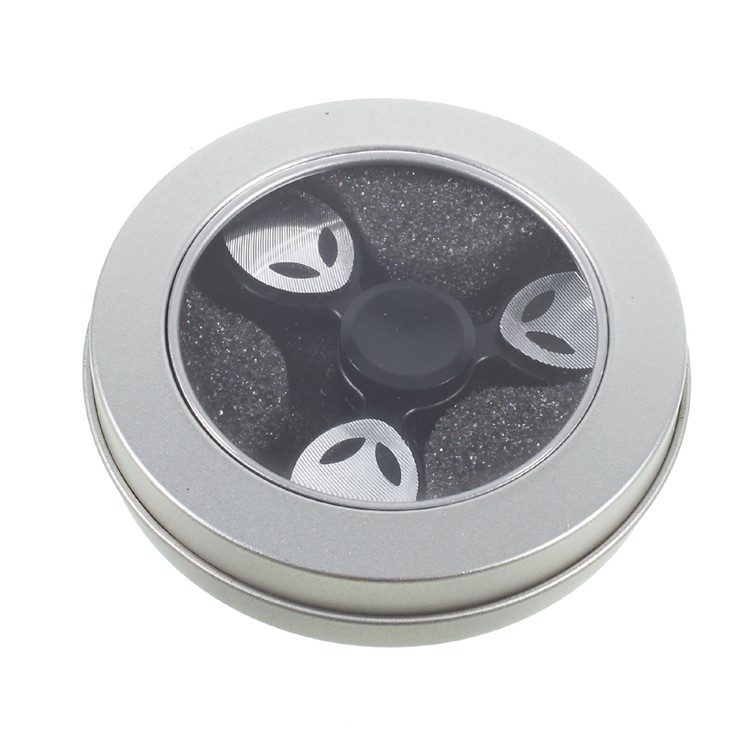 Ghost Pattern Tri-spinner Fidget Spinner Fingertip Focus Gyro for Kids and Adults - Black-13