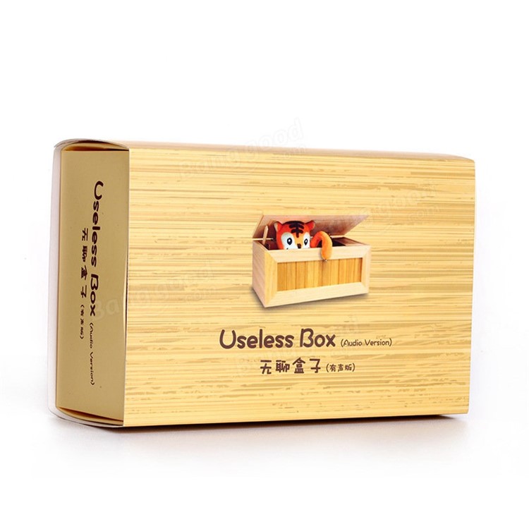 Creative No toque la caja inútil Caja de madera única Cute Tiger Sorpresas más divertido juguete-6